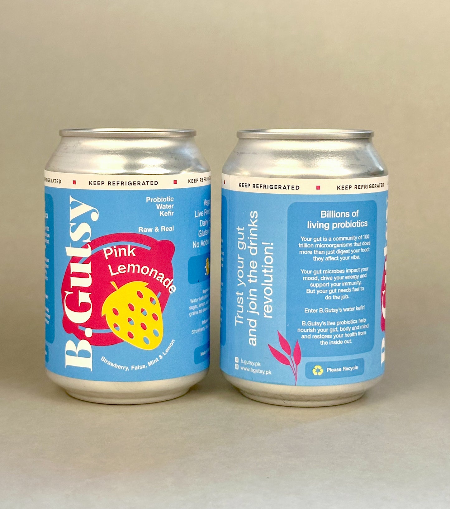 Pink Lemonade (Mixed Berries + Mint + Lemon) 300ml x 4